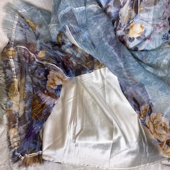 Komarov Pastel Crinkle Chiffon Midi Dress w/ Slip – Size XL - Picture 5 of 9